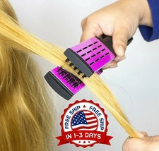 Cepillo de doble cara, plancha de pelo con mango ergonómico, herramienta de pelu