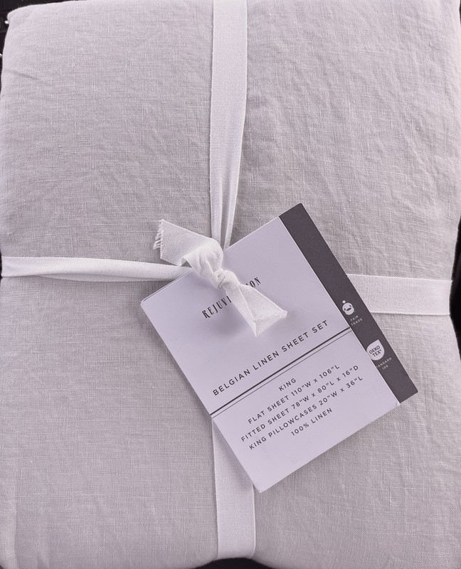 Rejuvenation (Pottery Barn) Belgian Linen Sheet Set Natural Flax Color STD KING