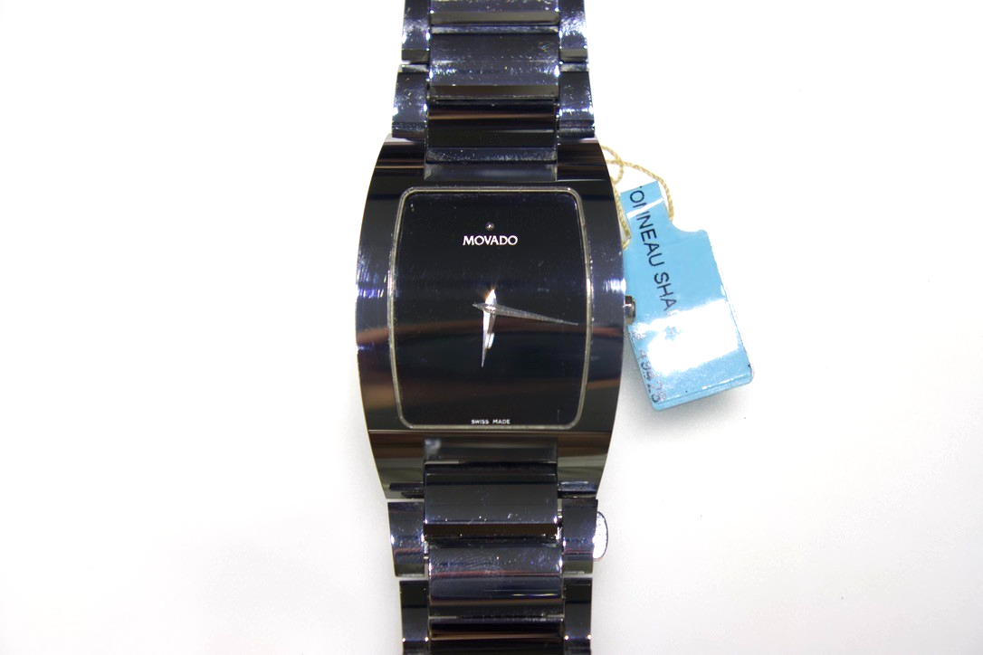 Movado Brand Swiss Fiero 89 C6 1453 Men's Tungsten Black Watch | eBay