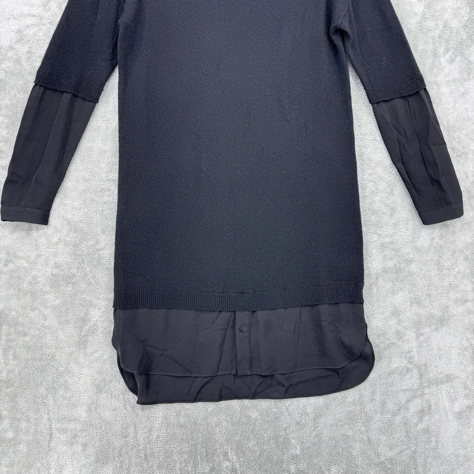 Halston Heritage Sweater Dress Medium Wool Cashmere Silk Minimalist High Low - Image 4 of 4