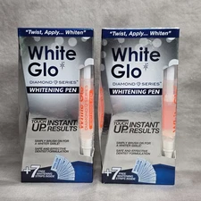 (X2) WHITE GLO Teeth Whitening Pen Diamond Series + 7 Free Strips/Box Jun 2024