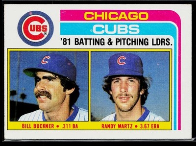 Bill Buckner / Randy Martz 1982 Topps #456 Team Leaders Checklists Chicago Cubs