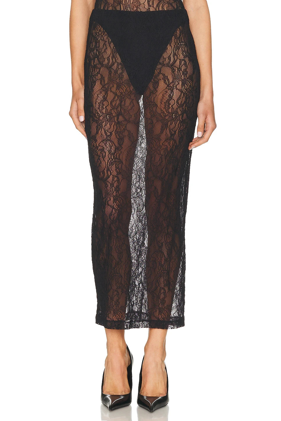 WARDROBE.NYC Lace Tube Skirt in Black Maxi  M NWOT $350