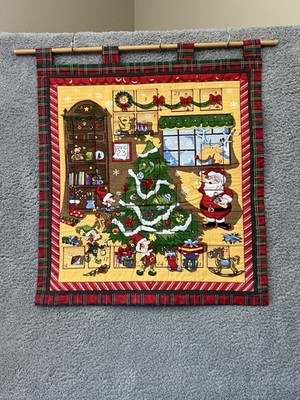 Hand Made Advent Calendar Wall Hanging Countdown Pockets Dowel Hanger