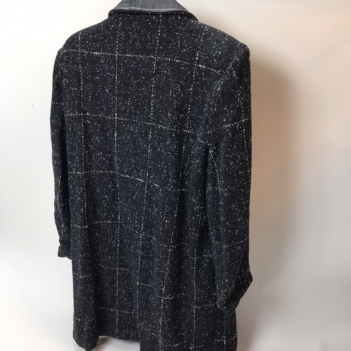 Vintage Coat 80s 90s Long Oversized Blue Tweed Blazer Jacket