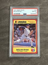 1991 Jimmy Dean Nolan Ryan #24 PSA 8 NM-MT HOF Texas Rangers Legend!