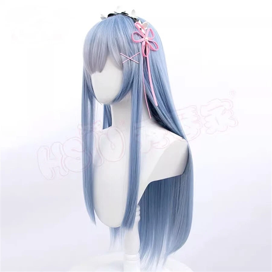 Peluca Cosplay Re:Life in a different world from zero Rem Ram Horquilla Larga Foto 3 de 4