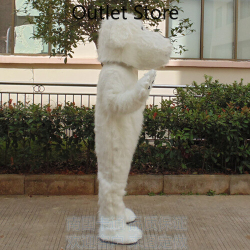 Halloween Cartoon White Dog Cosplay Mascot Costume Party Xmas Outfit Carnival - Picture 3 of 6
