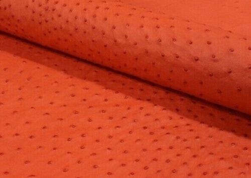  Ostrich skin Leather Paprika CF Color (%100 Natural Genuine Hide)   - Picture 1 of 6