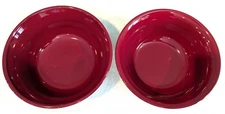 2 Red Rainforest Mainstays Stoneware Serving Bowls  - 9" x 3.75"
