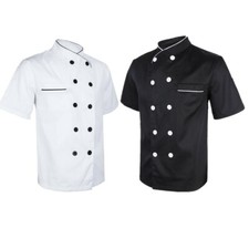 Chef Coat Jacket Unisex Kitchen Cooker Workwear Restaurant Waiter Uniforms