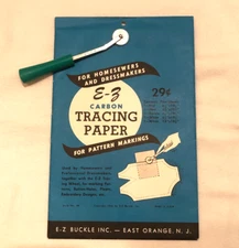 Vintage E-Z Buckle Carbon Tracing Paper & Singer Tracing Wheel Sewing Patterns