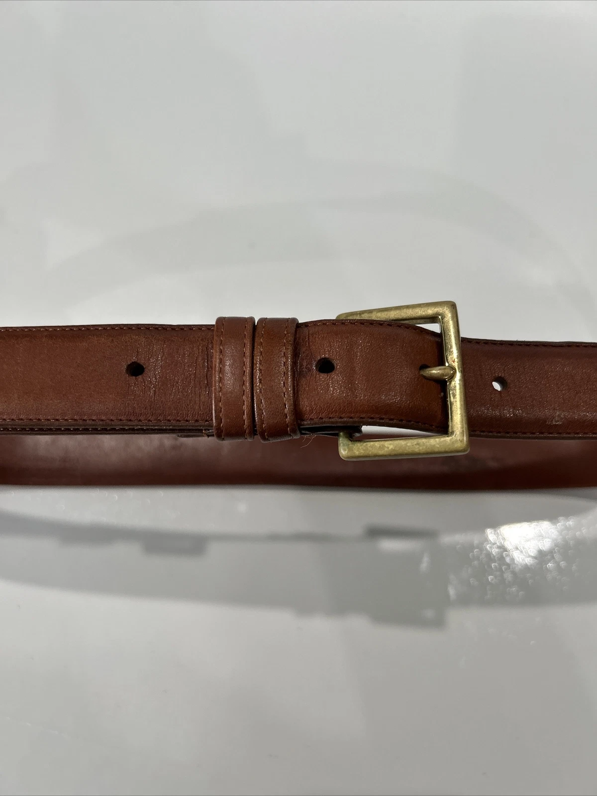 Coach Guanto da cintura in pelle marrone marrone marrone conciato ottone massiccio 7600 uomo 36