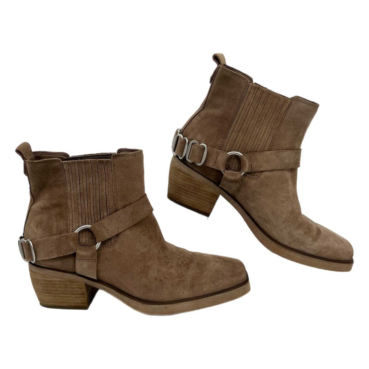 Sam Edelman Tan Suede Harness Ankle Boots | Size 9 | eBay display picture 3