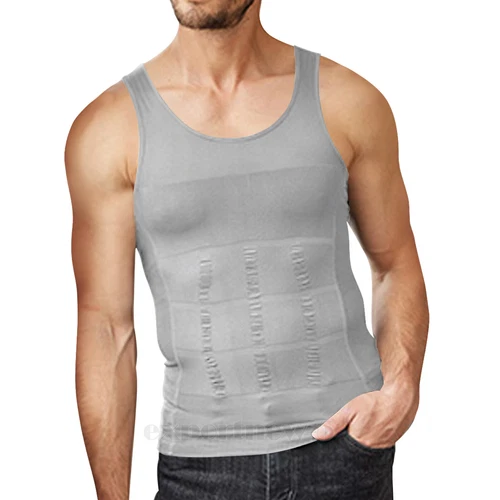 Herren Kompressionsshirt zum Verbergen von Gynäkomastie Moobs Shapewear Weste - Picture 17 of 23