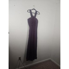 MoriLee Plum CrissCross Sleeveless Pleated Bridesmaid Dress Size 22
