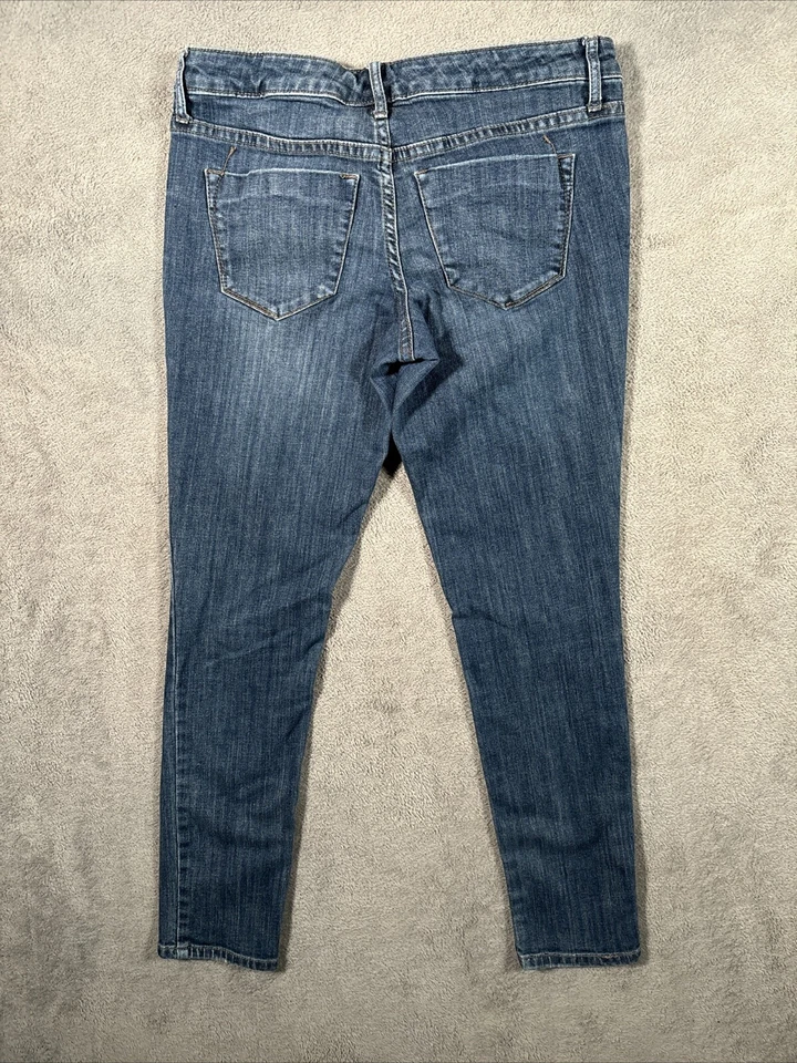 Mossimo Jeans Womens 6/28 Dark Blue Low Rise Skinny Tapered Stretch Casual Denim - Image 4 of 4