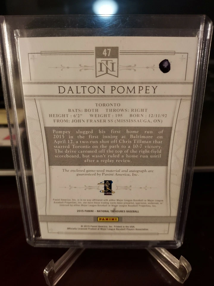 2015 Panini National Treasures Silhouette #84/99 Dalton Pompey #47 Rookie Auto - Image 4 of 4