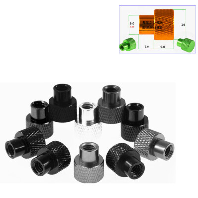 5Pcs M6 Knurled Thumb High Nuts Blind Hole Hand Grip Knobs Alu Alloy light Black