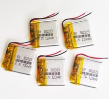 5 X 3.7V 120mAh LiPo Polymer Rechargeable Battery 302323 For GPS Recorder Watch