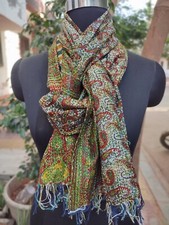 Pure Soft Silk Stole Scarfs Wraps Kantha Handmade Reversible m05
