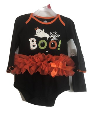 Way to Celebrate Baby Girls Halloween BOO Tutu Bodysuit & Headband Set 