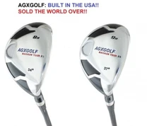 AGXGOLF MEN'S RIGHT HAND XS #8 & 9 HYBRID SET GRAPHITE: CHOOSE LENGTH AND FLEX
