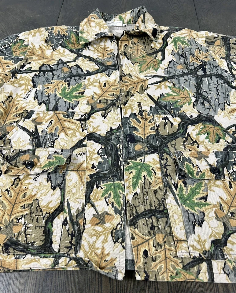 Vintage Predator Camouflage Button Up Hunting Shirt Sz Medium Made in USA - Image 3 of 4