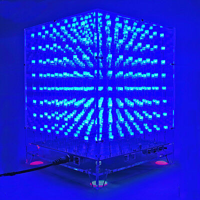 3D Light Squared 8x8x8 3mm LED Cube Blue Ray White LED M114 DIY Kit