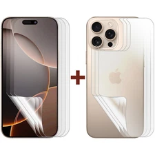 3 Set Soft PET Film Screen Protector for Apple iPhone 16 PRO MAX Front and Back