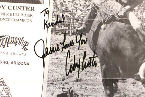 Cody Custer 6-time NFR Bull Rider 3 x DNCF Champ Autographed Photo Print 8x10 - Picture 3 of 5