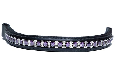 Browband People On Horses-Bolero-Amethyst CZ-Blck Padded Liner (1)17''
