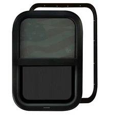 Aucuda RV Window 15" W x22" H with Trim Kit for 1-3/4" Thick Teardrop Cargo