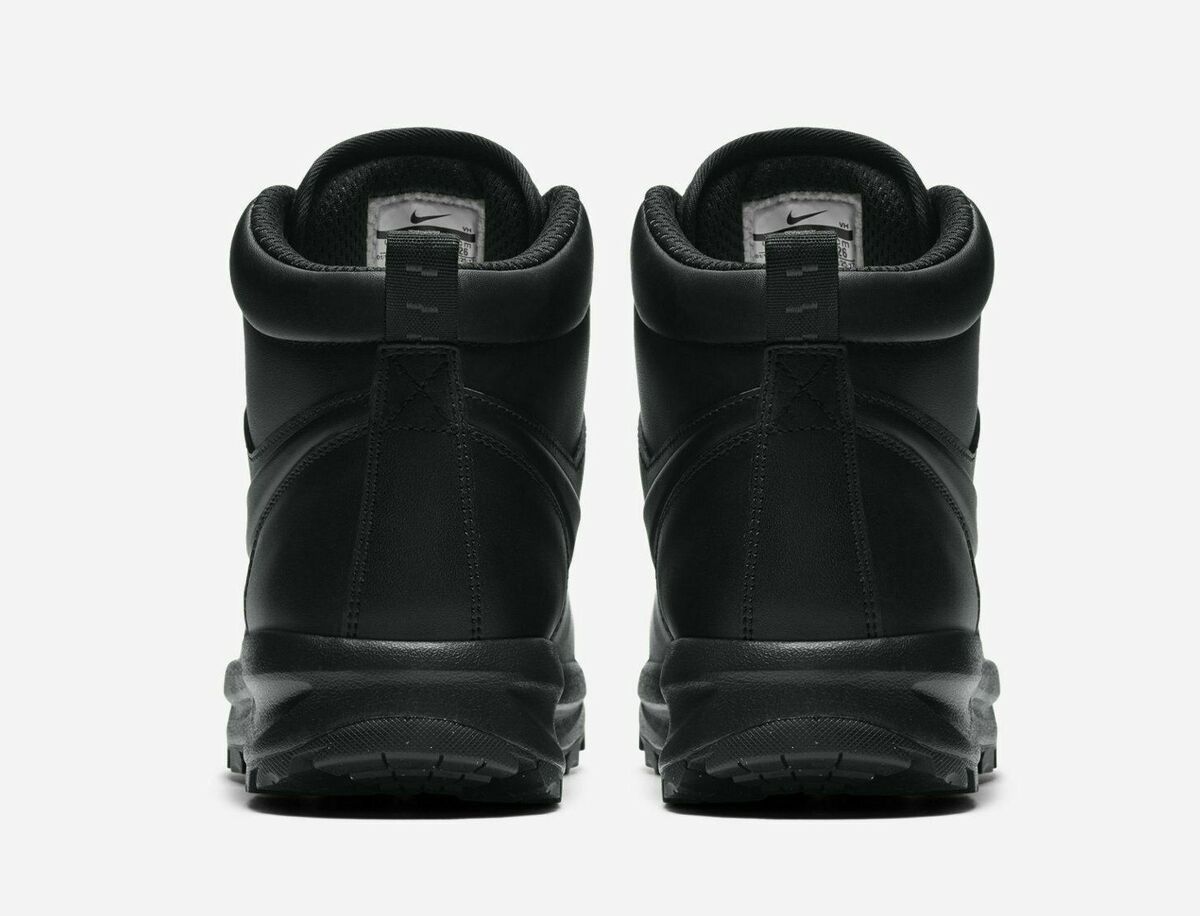 Nike Manoa Leather Boots Water Resistant Triple Black 454350-003