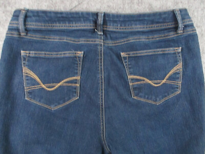 W62 Jeans Womens 12 Blue Denim Bootcut Signature Fit Mid Rise Dark Wash 34x27