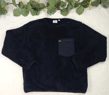Uni Qlo UniQlo Women's Black Long Sleeve Sherpa Fleece Pullover Sweater Size M