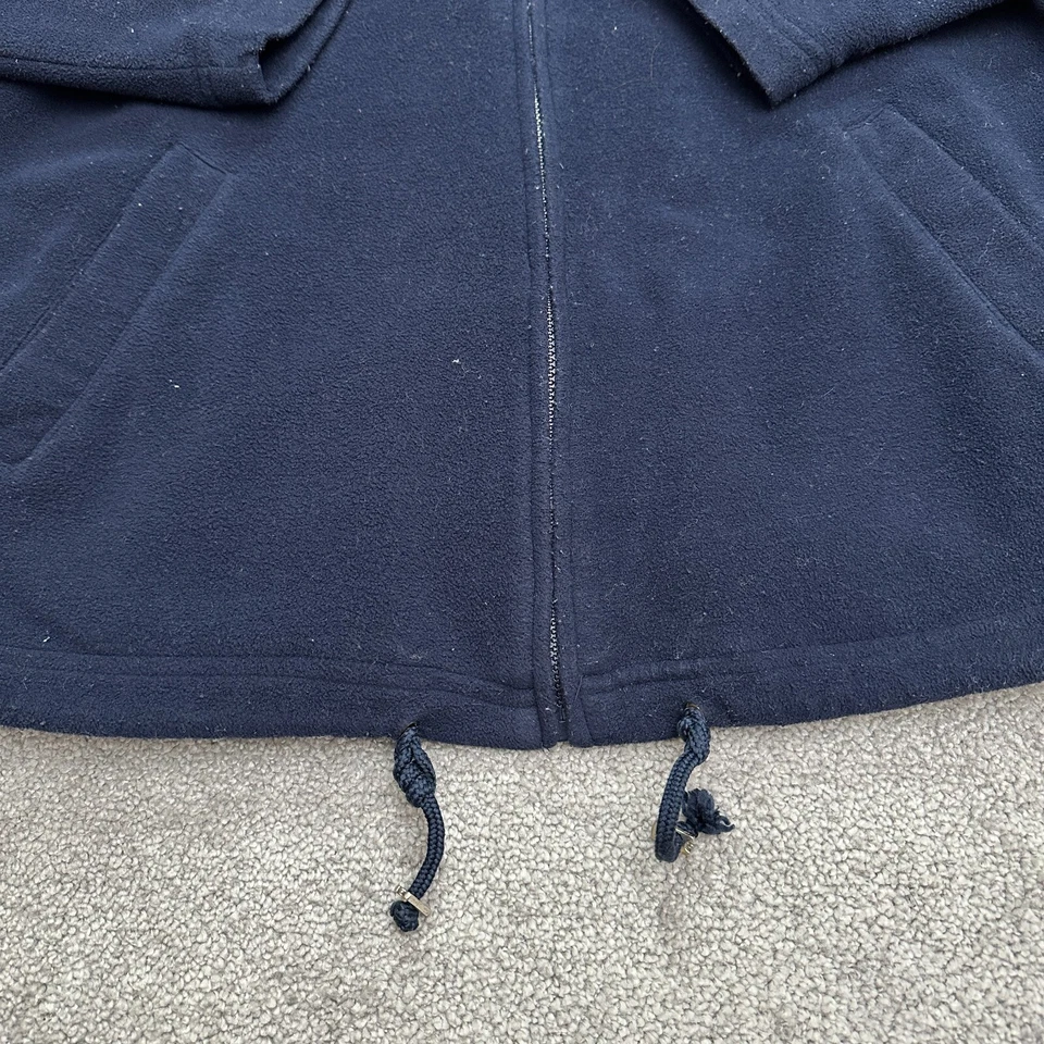 Chaqueta polar Dressbarn para mujer grande azul marino cremallera completa bolsillo simulado forrado al aire libre Foto 3 de 4