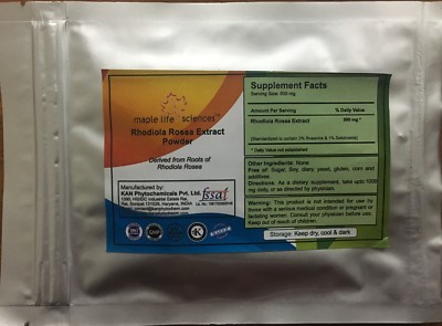 Rhodiola Rosea Root Extract Powder 3% Rosavins & 1% Salidroside Pure & High Qual