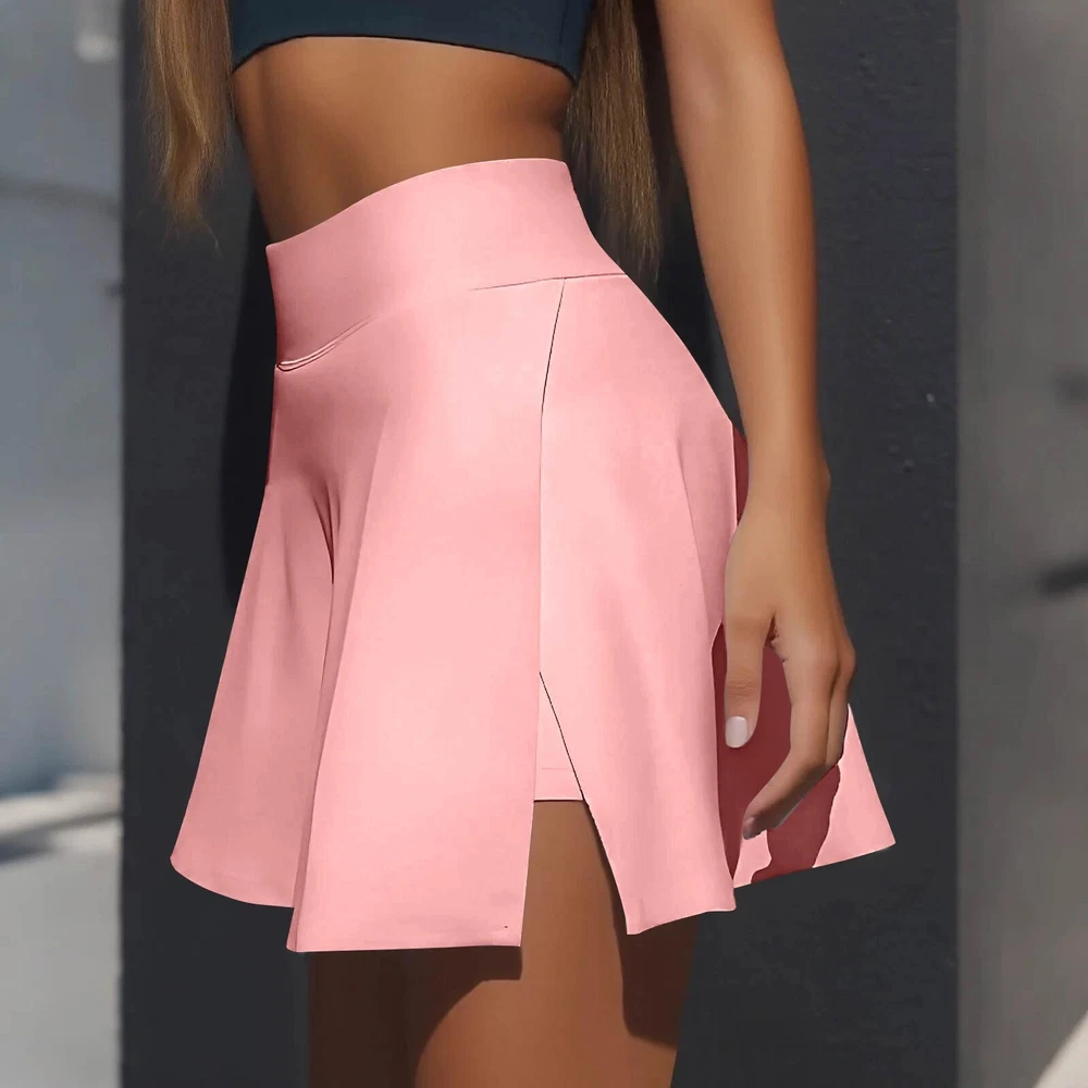 Women's High Waist Pleated Tennis Skort Knee Length Golf Shorts