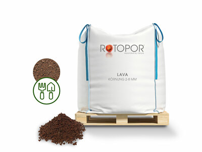 Rotopor Lava Körnung 2-8 mm Rot Lavakies Mulch Lavasplitt Eifellava Rindenmulch