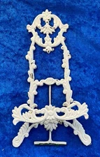 Painted Vintage Ornate Brass Table-Top  Easel Hollywood Regency Style 9-1/2"