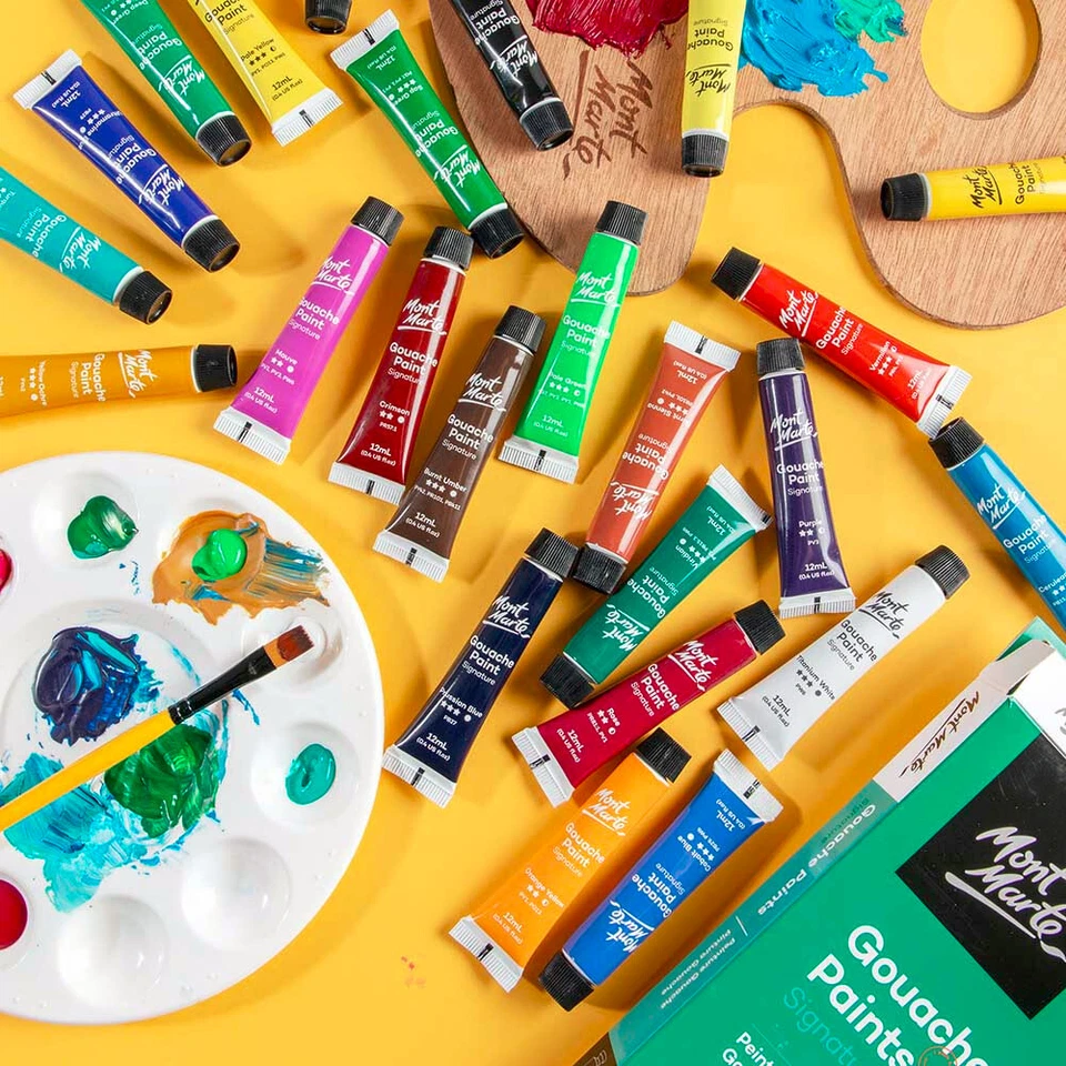 Gouache Paint Set Paints 24 Colours x 12ml Mont Marte Signature Art Craft - image 4 of 4