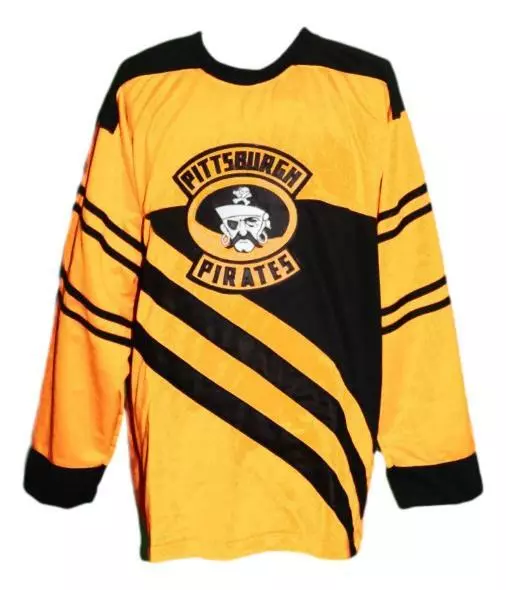 QualityJerseys Any Name Number Pittsburgh Pirates Retro Hockey Jersey Yellow Any Size - Yellow - Polyester - 2XL