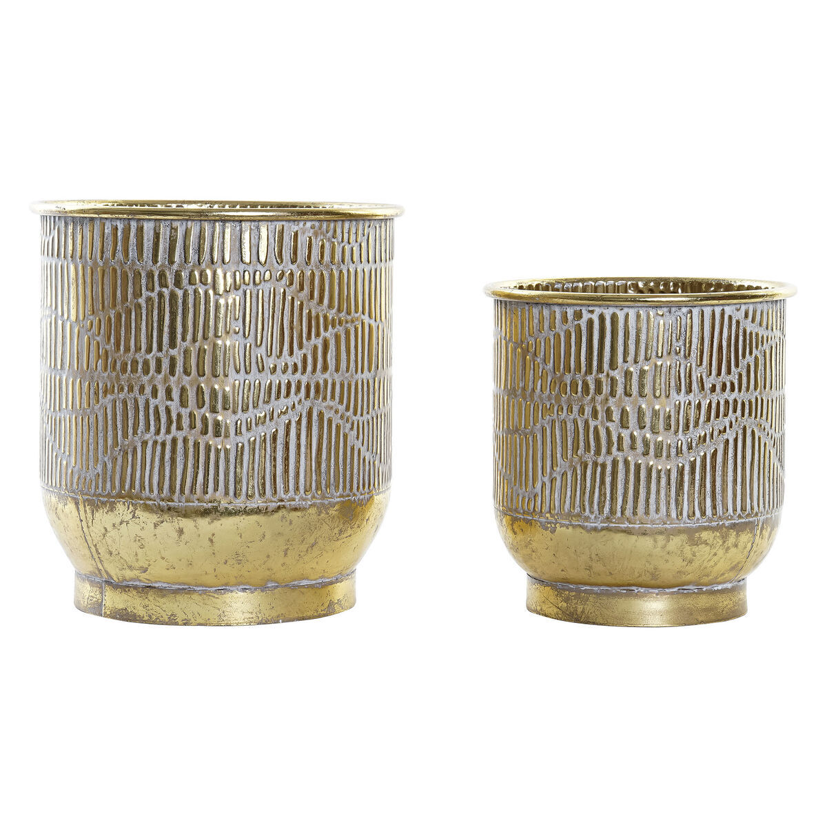 Vaso DKD Home Decor Dorato Metallo [2 pcs] [28 x 28 x 30 cm]