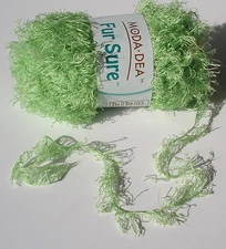 Yarn Fur Sure Valley Green 1 skein novelty knit embellish crochet