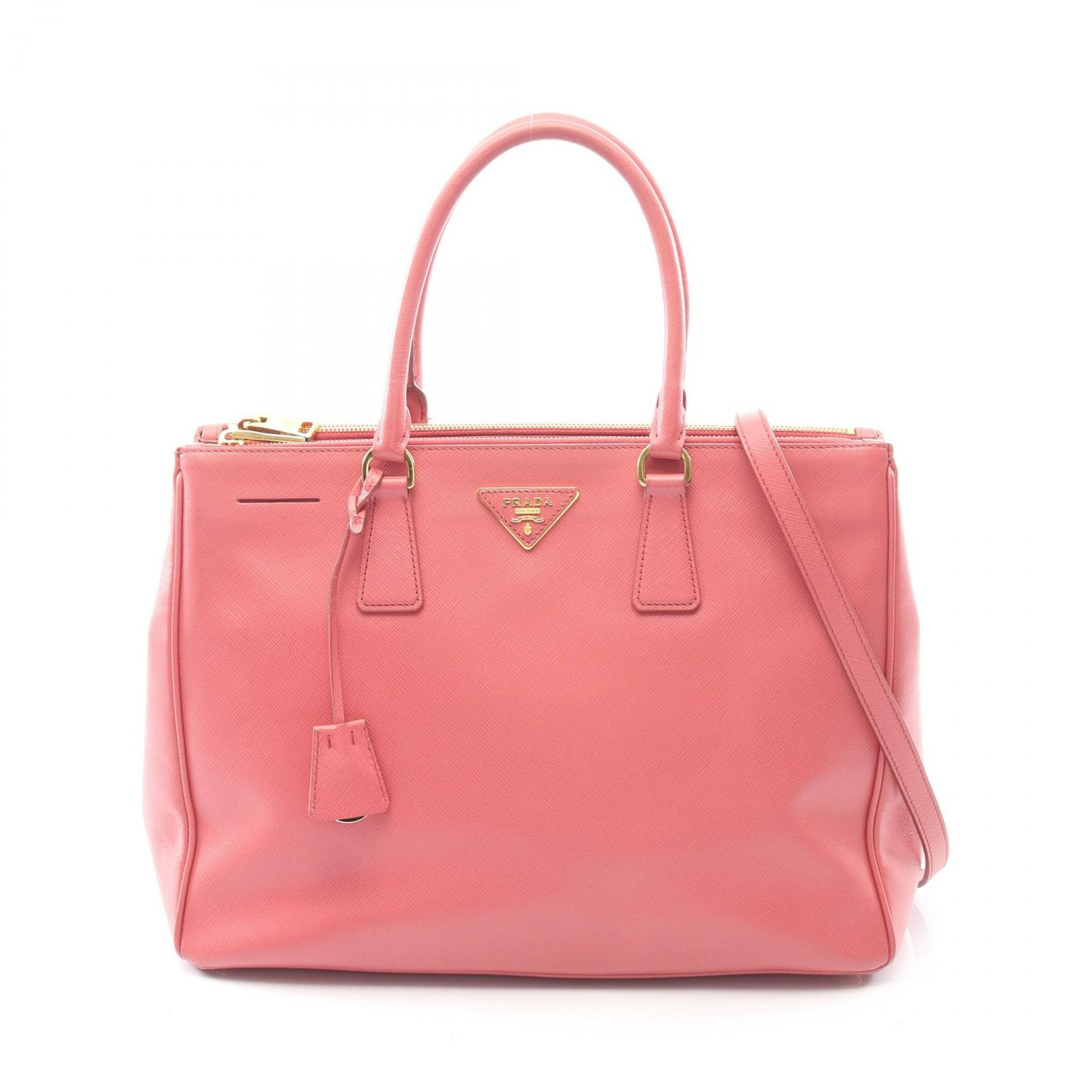 Borsa a mano PRADA Galleria grande tracolla pelle saffiano rosa usata donna