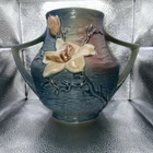 Vintage Roseville Blue Magnolia Vase 2 Handles 91-8” *see all pics*