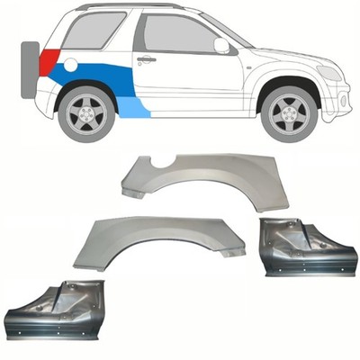 Für Suzuki Grand Vitara 2005-2012 3 Tür Radlauf+Schweller Reparaturblech Satz