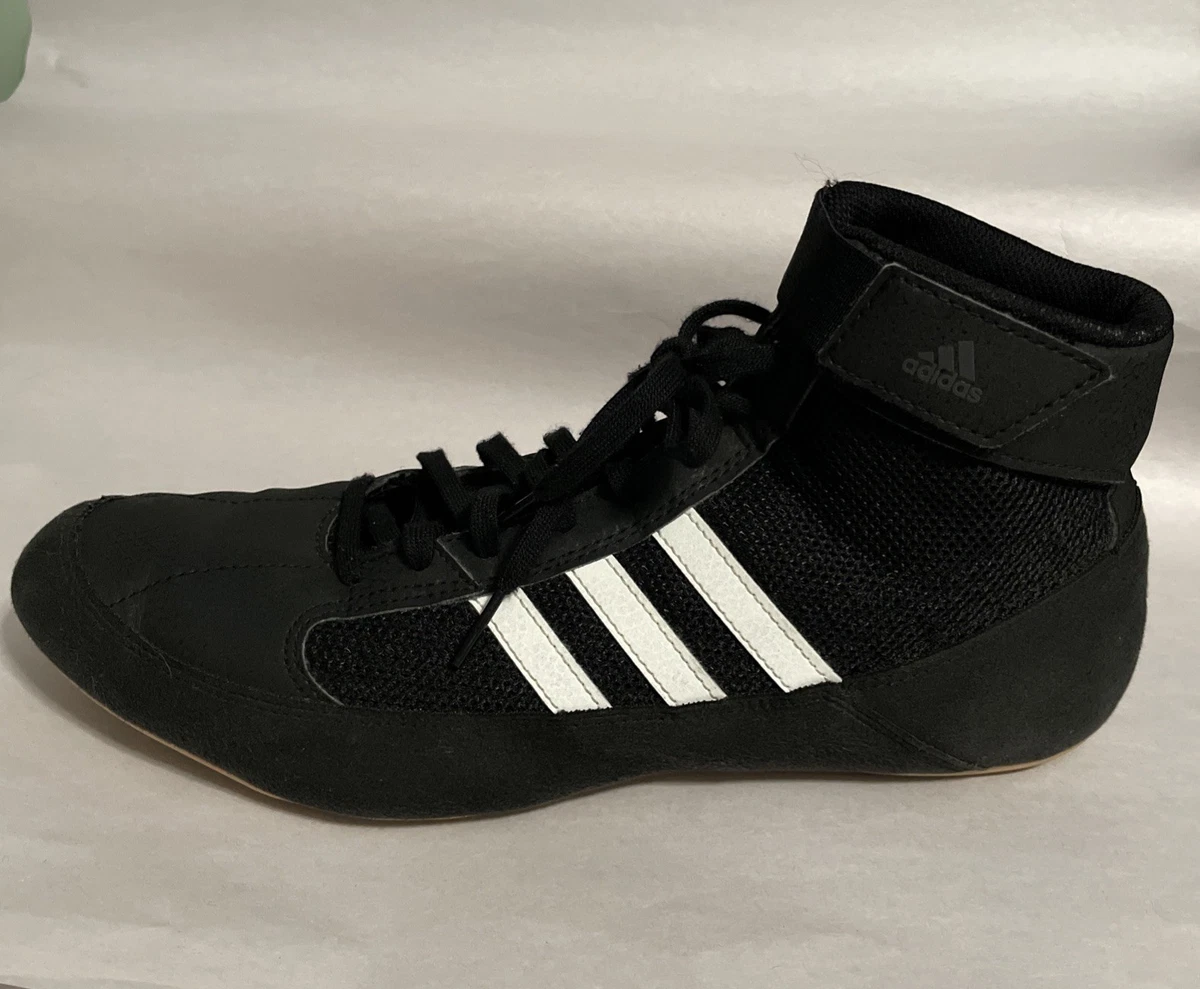ADIDAS Black Suede White Stripes Strap Lace Up Wrestling Shoes Men Sz 7M US/40EU adidas Wrestling Black for Sale | Authenticity Guaranteed | eBay main image 2