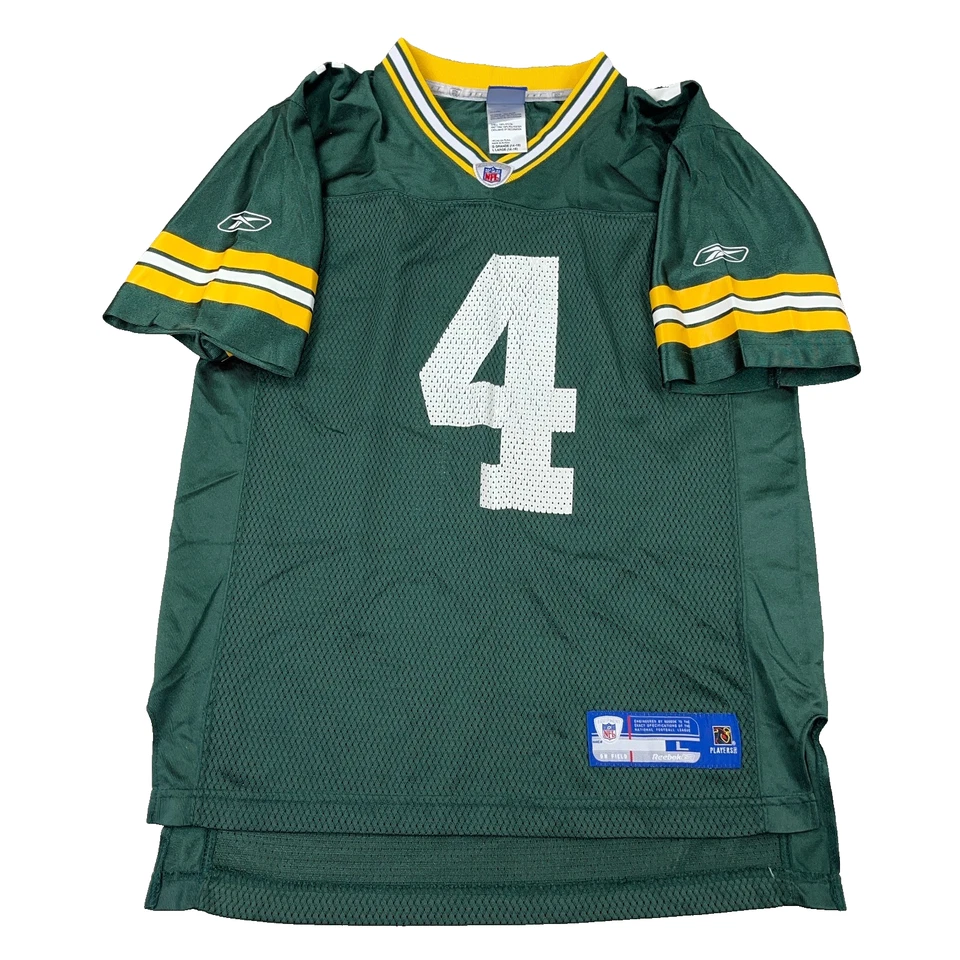 Camiseta deportiva vintage de los Green Bay Packers para niños grande verde Brett Favre camisa juvenil Y2K B3 Foto 2 de 4